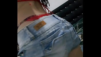 Girl amour trying on a red bikini i wait for you to take it off