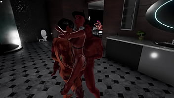 Whore gets destroyed by two dicks