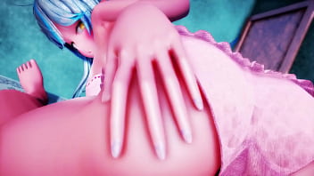 Cute anime vtuber elf riding cock