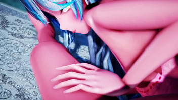 Cute anime vtuber elf riding cock