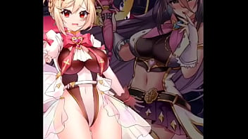 兩個美麗的女性穿著角色扮演進行百合性交