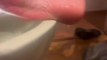 Rebeca addams the second dirty feet in the laundry room