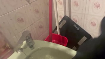 Rebeca addams the second dirty feet in the laundry room