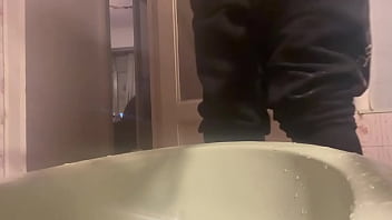 Rebeca addams the second dirty feet in the laundry room