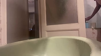 Rebeca addams the second dirty feet in the laundry room