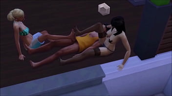 Busty asain goes to a local pool to make new friends and have sex with them