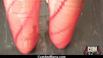 Ebony chick fucked hard in group sex action 1