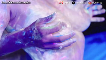 Covering The Whole Body With Fluorescent Paint And Having Sex Under Black Light The Visual Impact Is Super thumbnail