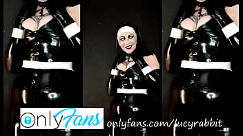 Halloween sexy latex nun costume sin in latex
