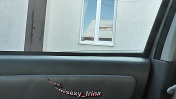 Nude woman neighbor sexy mature milf without panties and bra washes windows her apartment a taxi driver watches from car solo naked in public peeping outdoor outside publicly big natural tits pussy