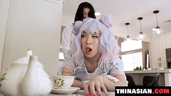 Asian slut eager to taste the treat between her legs thinasian