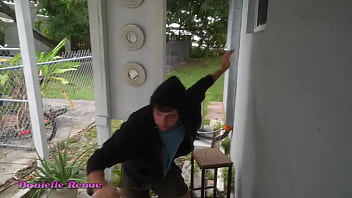 Peeping tom gets reverse gangbanged by 4 college sorority sluts