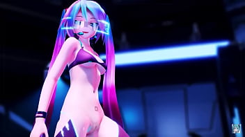 Slut miku shows off her body