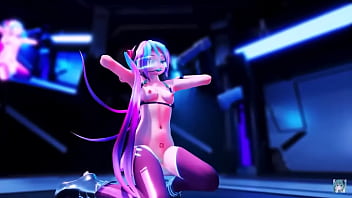 Slut miku shows off her body