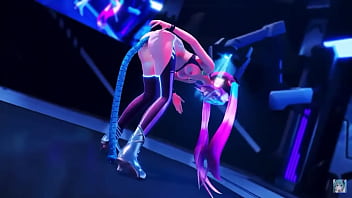 Slut miku shows off her body