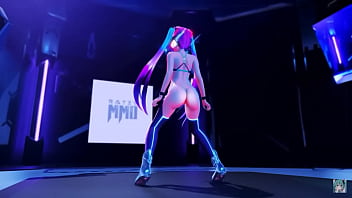 Slut miku shows off her body