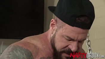 Tattooed Hunk Pounded Before Creampie thumbnail