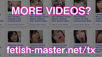 Japanese asian tongue spit fetish