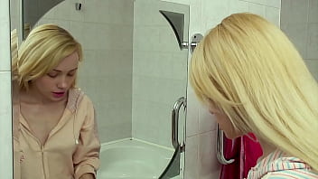 Coed with small boobs olya showering makes you envious of the water