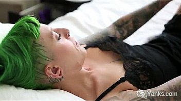 Hot punk rocker masturbates