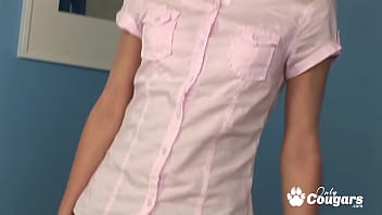 Small tits blonde candy cat blowing and jumping on hard cock