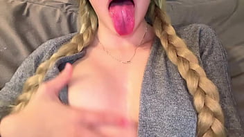 Cute girl fingers her ass thinking about her stepdad fucking in her bed