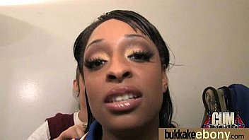 Ebony girl gang banged and covered in cum 10