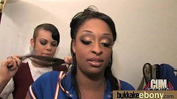Ebony girl gang banged and covered in cum 10