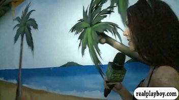 Blond Babe Sucks Off Hard Cock Thru Gloryhole For Money thumbnail