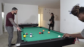Pool table threesome