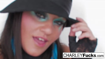 Busty brunette gets nude