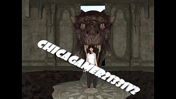 Mujer traga a mini chica