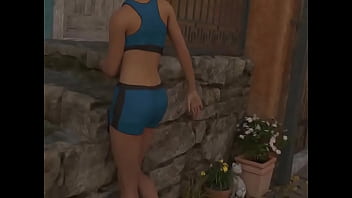 Mujer traga a mini chica