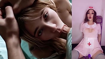 Enfermera tetona caliente la llenan de semen masturbandome con ia