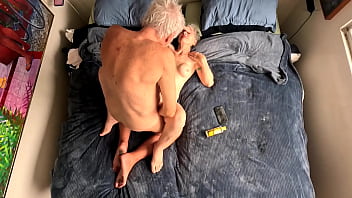 He pulls my feet up to his shoulders pointing to the camera on the ceiling so he can penetrate me deeply