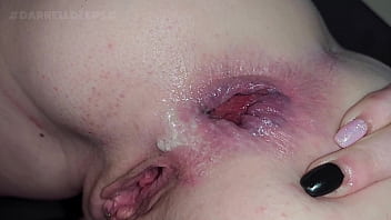 Nasty slut gets her ass and pussy stretched by two monster dicks