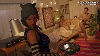 Beautiful young babe with a hot body gets her tight hairy pussy licked and fucked at the college dorm he cums on her belly taboo university steam game 3d animated hentai game part #4