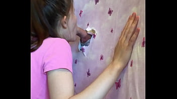 Blowjob through the walls our first homemeade gloryhole