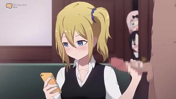 Teen does a handjob while her friends watch