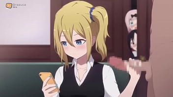 Teen does a handjob while her friends watch