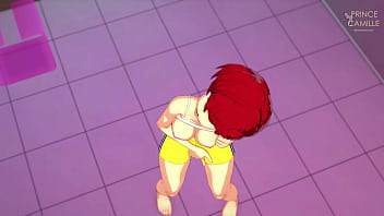 Ranma masturbates taking advantage of his woman's body