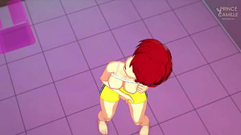 Ranma masturbates taking advantage of his woman's body