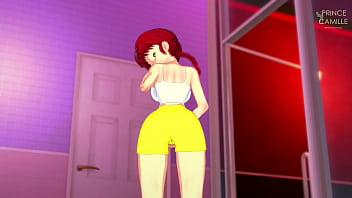 Ranma masturbates taking advantage of his woman's body Ranma masturbates taking advantage of his woman's body