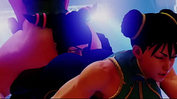 Street fighter chunli cammy ass sandwich juri