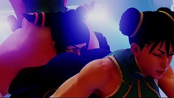 Street fighter chunli cammy ass sandwich juri