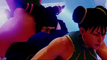 Street fighter chunli cammy ass sandwich juri