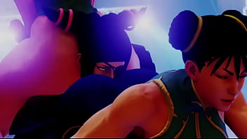 Street fighter chunli cammy ass sandwich juri