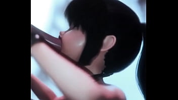 Big tittied babe sucks demon cock