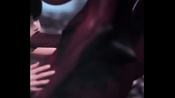 Big tittied babe sucks demon cock