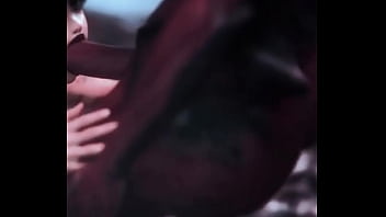 Big tittied babe sucks demon cock